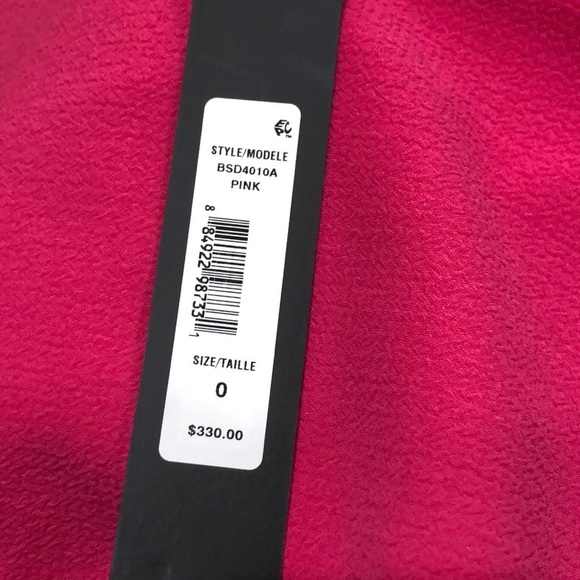 NWT Badgley Mischka Dress Size 0 Magenta Pink Bell Sleeve Mini - Picture 6 of 13